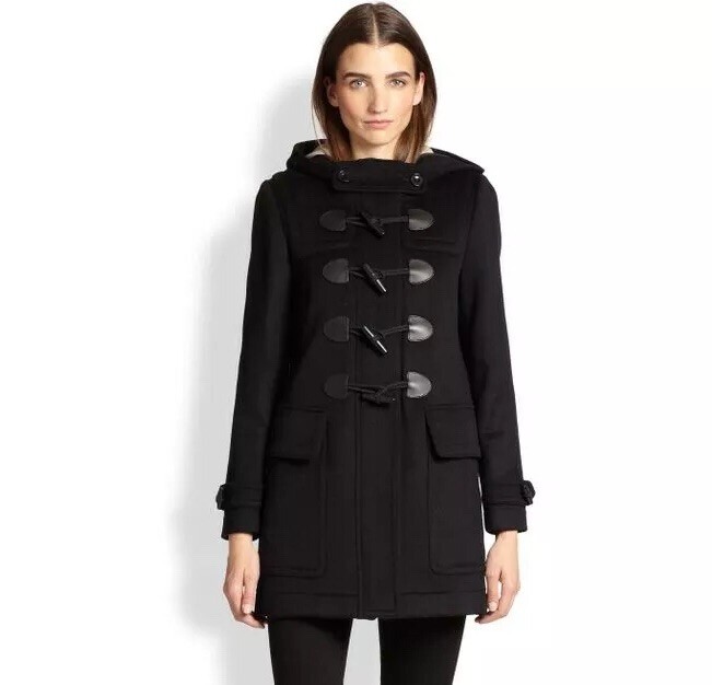 Burberry Brit Finsdale Coat 8 Black Wool Duffle Toggle Burberry Brit Finsdale Coat 8 Black Wool Duffle Toggle