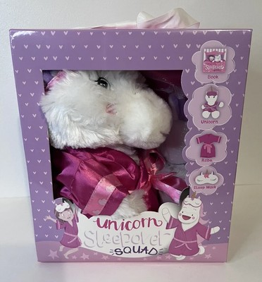 Tickle & Main Unicorn Sleepover Squad Party Gift Set Girl   Plush Book Mask Robe