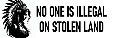 No One is Illegal on Stolen Land Sticker Land Back Native American Sticker