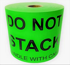 250Ct 4x6 Do Not Stack Green Labels Caution Pallet Shipping Adhesive Stickers