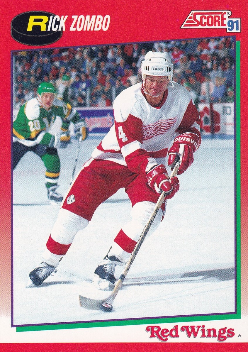 1991-92 Score #177 Rick Zombo-Detroit Red Wings + (Yes 3 Free