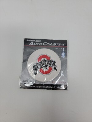 Ohio State Buckeyes Ceramic Car Coaster Absorbent New Football Block O