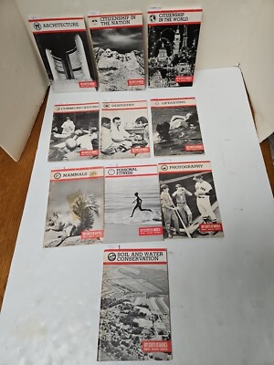 Vtg Lot Of 10 Boy Scouts of America 1980-1994 Merit Badge Series 1966-1993 CR