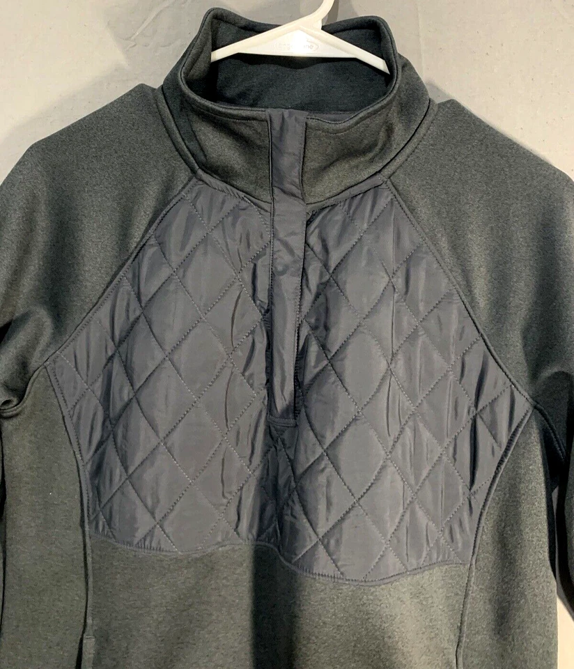 Chaqueta Avia para mujer gris medio manga larga 1/4 cremallera ropa deportiva informal correr Foto 2 de 4