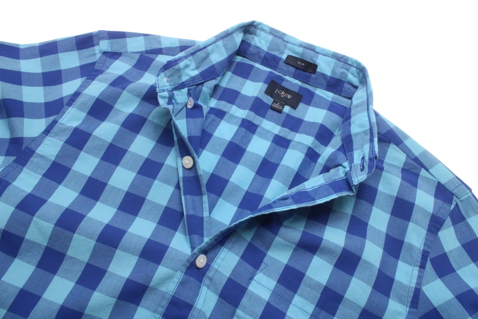 J.CREW Chemise Slim Homme SMALL Boutons Col Boutonné Poche Bleu Coton - Photo 4/4
