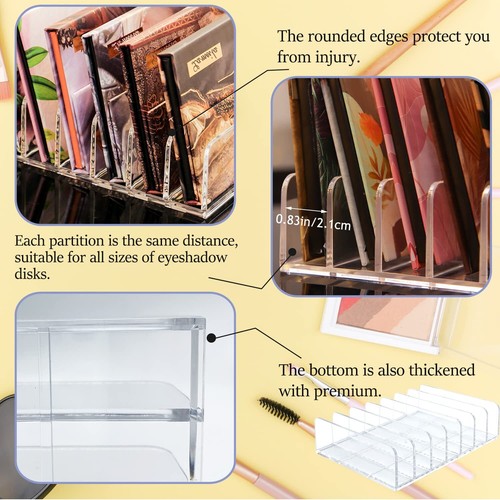2 Pack Acrylic Eyeshadow Palette Makeup Organizer7cell Cosmetic Storageaccessori - Picture 5 of 7