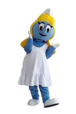 Mascotte puffi mascot costume professionale adulti animazione Puffetta donna blu
