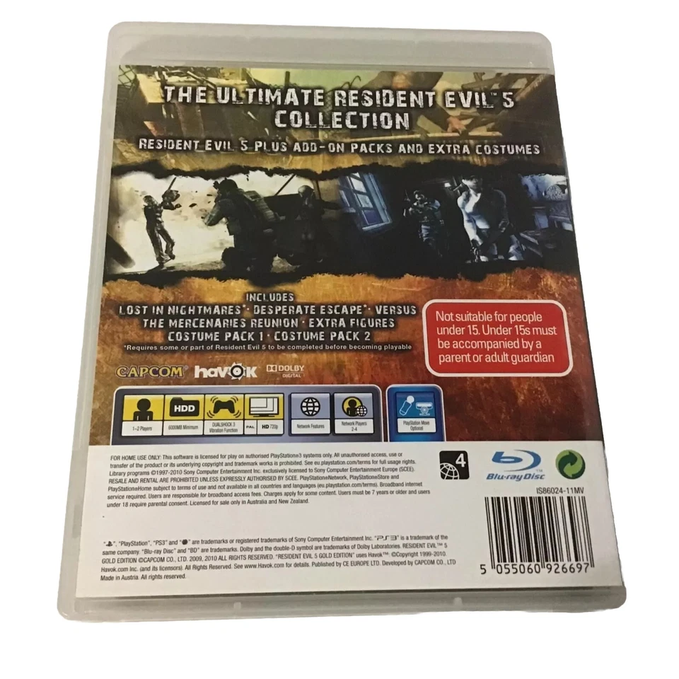 Playstation 3 - Resident Evil 5 Gold Edition - PAL Region - AUS - 2010 - Image 3 of 4