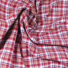 Exquisite 60" W Italian Plaid, Red, White, Navy, Brown, Cotton, BTHY or BTY