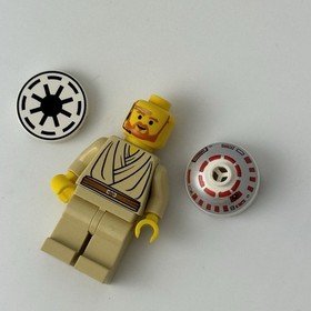Lego 7143 Star Wars Mini Figure Jedi Starfighter (No Hair) + 2 Ship Parts