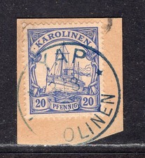 Karolinen Mi 10 Briefst&uuml;ck Yap 3.8.03 in blau gepr. Arge 40,- Euro