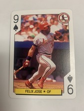 1991 Baseball Playing Cards Felix Jose St Louis Cardinals 