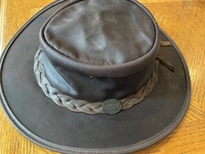Barmah Hats 1019 Sundowner Kangaroo Leather Hat Brown Waterproof Outback Size M