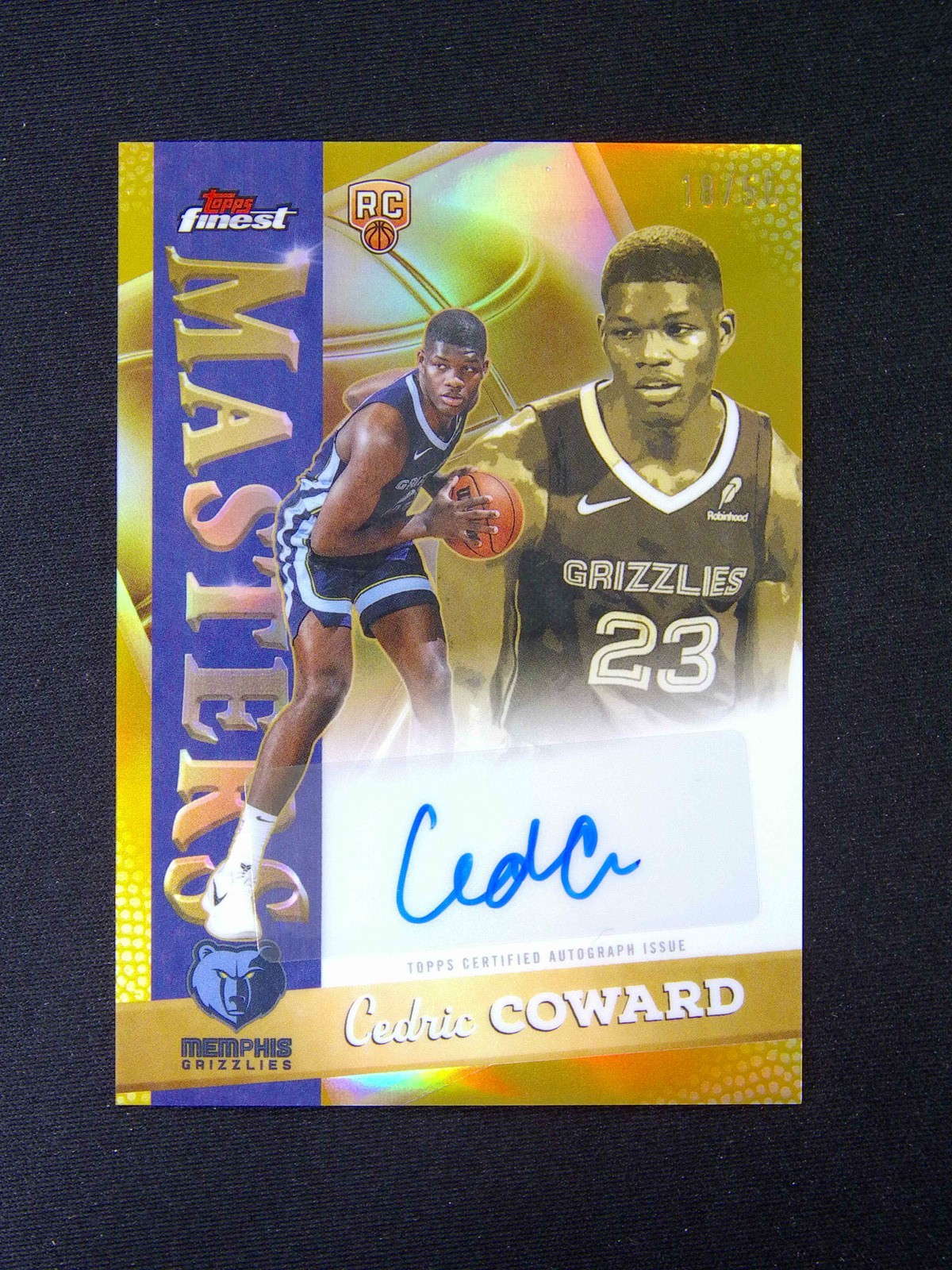 Cedric Coward 2025 Topps Finest #MA-CC Masters Autographs - Gold 