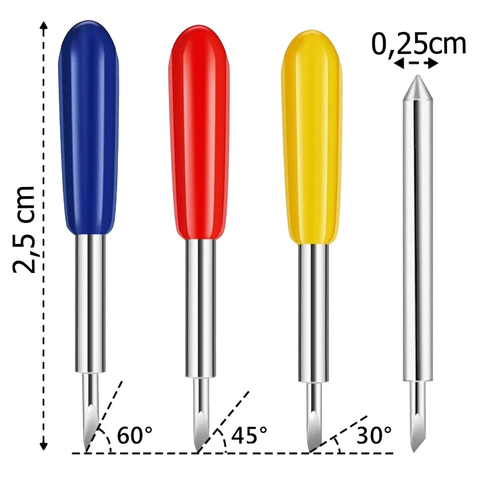 MARKENLOS Ersatzklingen für Cricut explore Air/Air 2 Maker Plotter 30 45 60 Grad Schneiden
