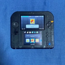 Nintendo 2DS Clear Black Handheld Console w/ Stylus SD Card Japan NTSC-J Wi-Fi