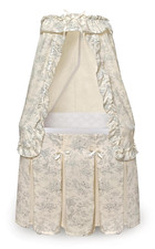 Majesty Canopy Bassinet - Rocking Baby Cradle with Mattress, Bedding Set, Storag