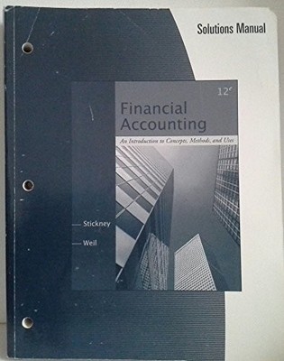 SOLUTIONS MANUAL FOR STICKNEY/WEIL'S FINANCIAL ACCOUNTING: By Clyde P. Stickney