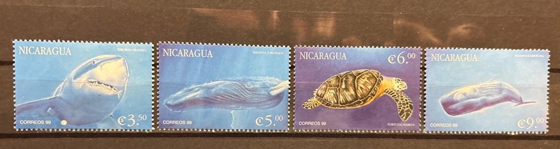 Nicaragua, sea life S.C.#2332-5 S/C V.$7.25 Complete set of  4  issued in  2000*
