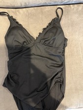 Black Bathing Suit V Neck Size Large