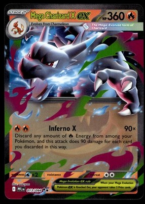 Pokemon Card TCG Mega Charizard X ex 013/094 Phantasmal Flames PFL NM