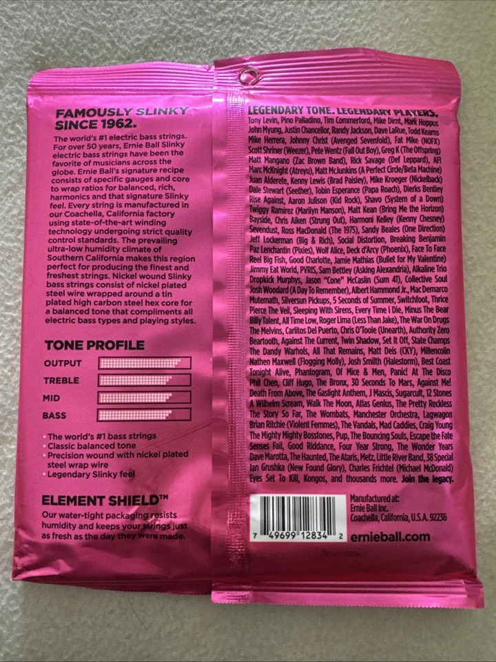 Ernie Ball Super Slinky Cordes de Basse - Rose (2834) - Photo 3/4
