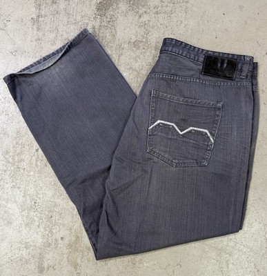 Ecko Unltd Baggy Fit Denim Jeans Mens 42x32 Loose Gray Y2K Skater Unlimited