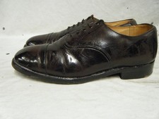 Mens British Army RAF Officers Brown Leather Parade Shoes Toe Cap Size 10 M 44 1