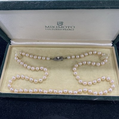 Mikimoto Sterling Silver Pearl Necklace 6.5-7mm 25.5” | eBay