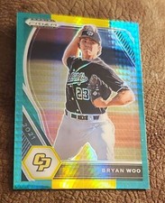 2021 Panini Prizm Draft Picks Bryan Woo #PDP174 Green Yellow Hyper Prizm (RC)