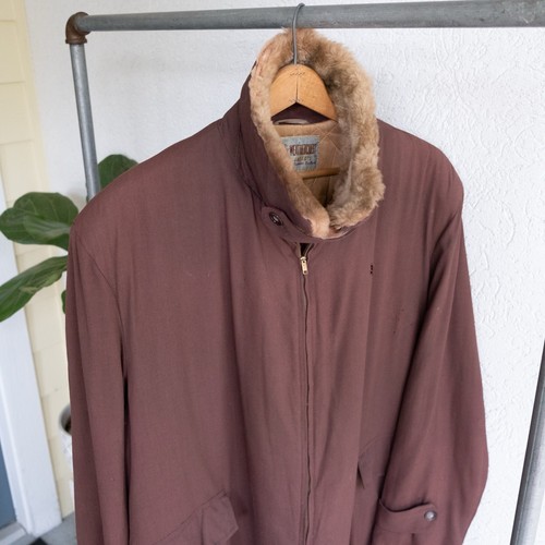 1950’s Weathercrest Gabardine Rockabilly Jacket With Genuine Fur Collar Size XXL - Picture 15 of 24