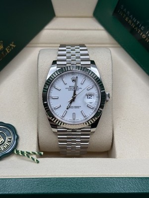 Datejust 41 NEW 2026 White Index Dial Stainless Steel Fluted Bezel Jubilee