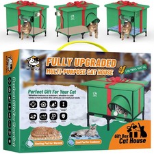 Outdoor Heated Cat House,Weatherproof and Insulated Outside Cat Shelter with ...