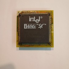 RARE INTEL 486SX 25mhz CPU Processor Ceramic Gold KU80486SX-25 Vintage SX673