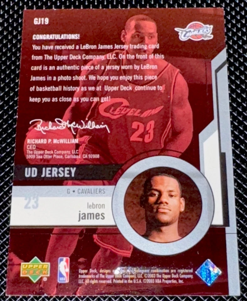 Lebron James 2003-04 Upper Deck Jersey RC! # GJ19 Rookie Cavs Lakers RARE! 👑 - Image 2 of 2