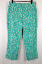 Lilly Pulitzer Pants Vintage Woman  s Size-10 Green Orange Fish Print