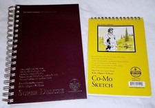 Lot 2 New Bee Paper Sketch Drawing Pads Super Deluxe Aquabee 6 x 9 Co-Mo 5 x 7