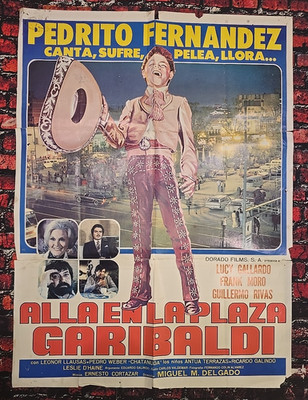 ORIGINAL 1981 ALLA EN LA PLAZA GARIBALDI Movie Poster 27'' x 37'' - MADE IN MEXICO