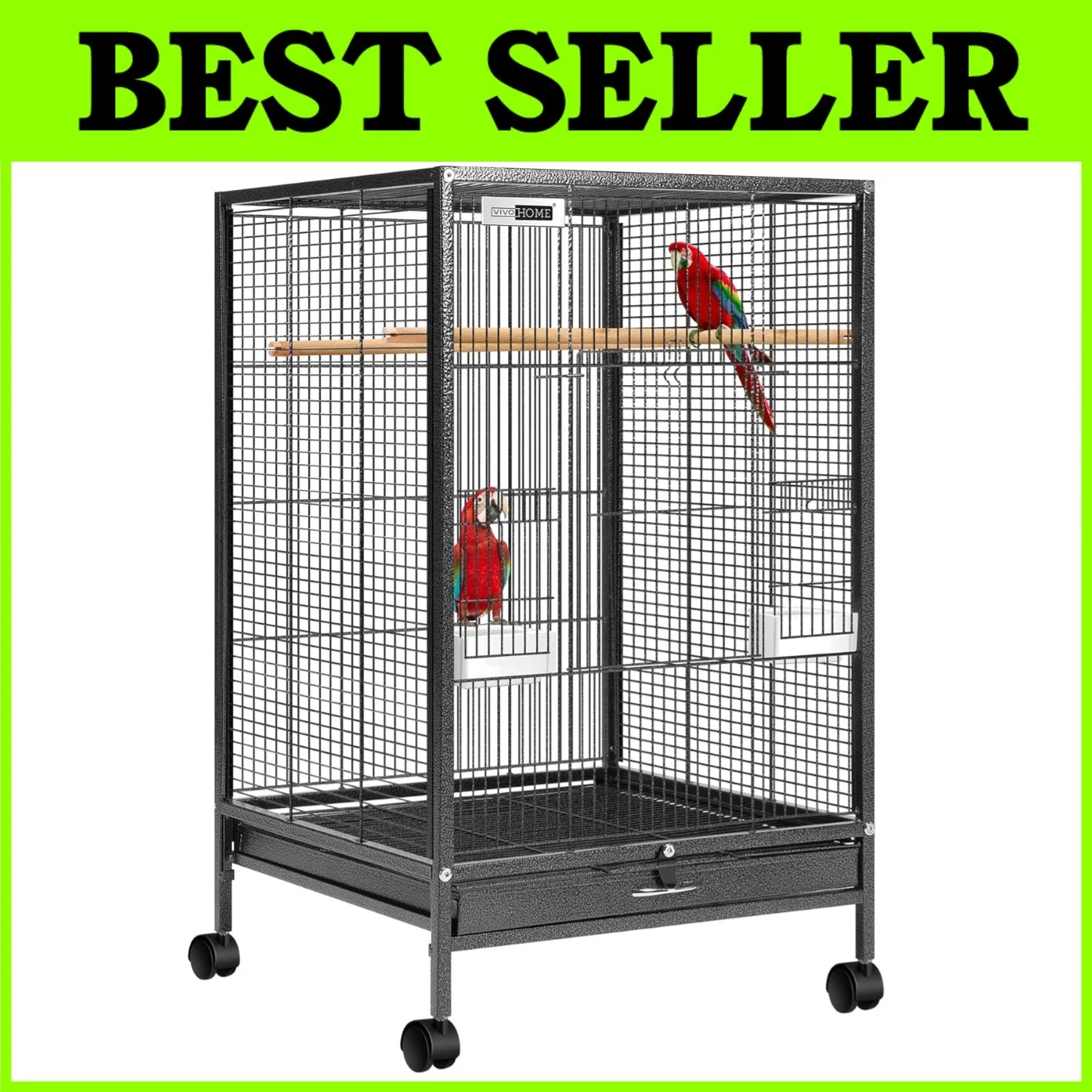 Sturdy 30" Bird Cage for Finches, Cockatiels**