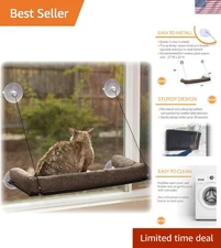 EZ Mount Bolster Cat Window Perch for Large Cats, Sturdy Kitty Window Hammock...