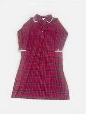 Lanz of Salzburg Flannel Night Gown LARGE Plaid Red Black Blue Yellow/White Trim