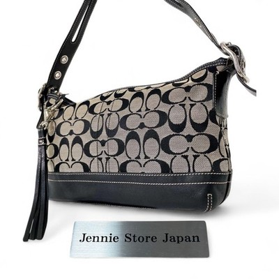 Coach 9363 East West Signature Duffle Canvas Leather Y2K Black