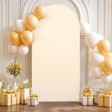 7.2FT Champagne Wedding Arch Cover Spandex Fitted Arch Covers Stretchy Backdr...
