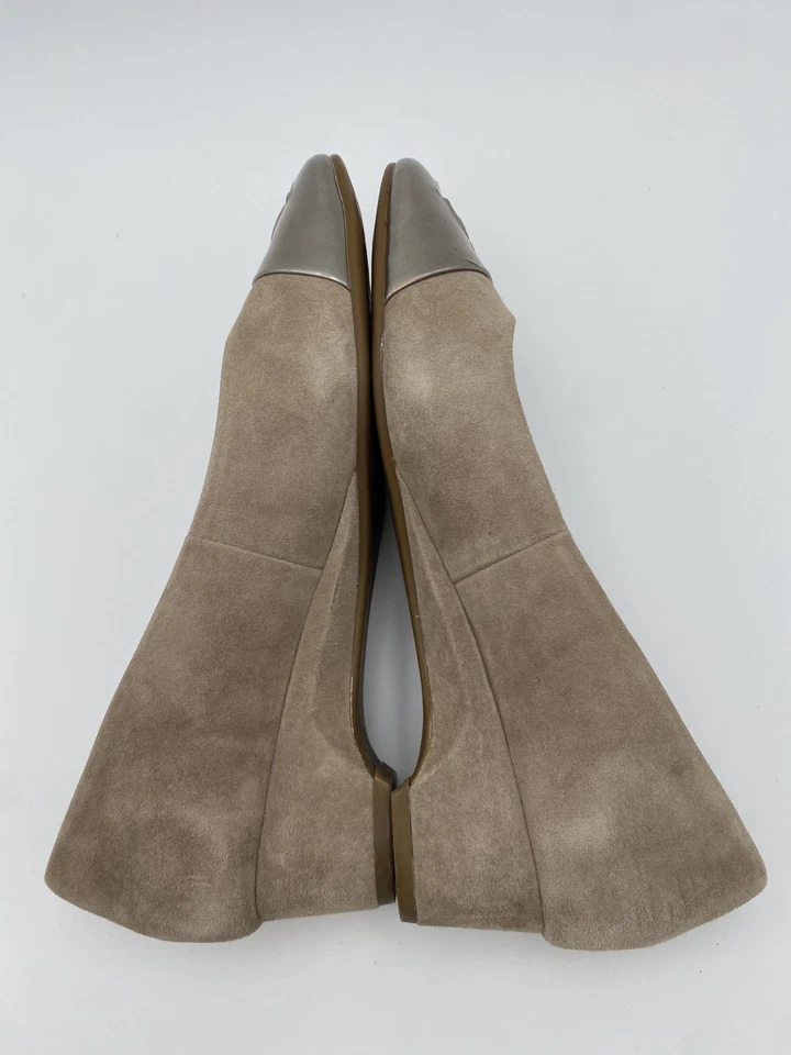 Zapatos Taryn Rose BABE 34TR0678 Talla 6.5 B Beige Tacón Gamuza Dorado Rosa Puntera Elegante  Foto 4 de 4