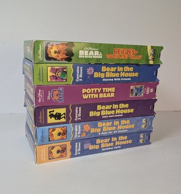 Bear In The Big Blue House VHS Lot of 6 Tapes