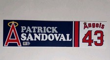 Patrick Sandoval Game Used Los Angeles Angels Throwback Locker Tag MLB Hologram