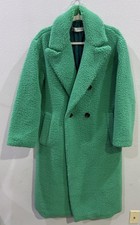 Abrigo largo para mujer Zara verde mezcla de poliéster forrado bolsillos talla S #965