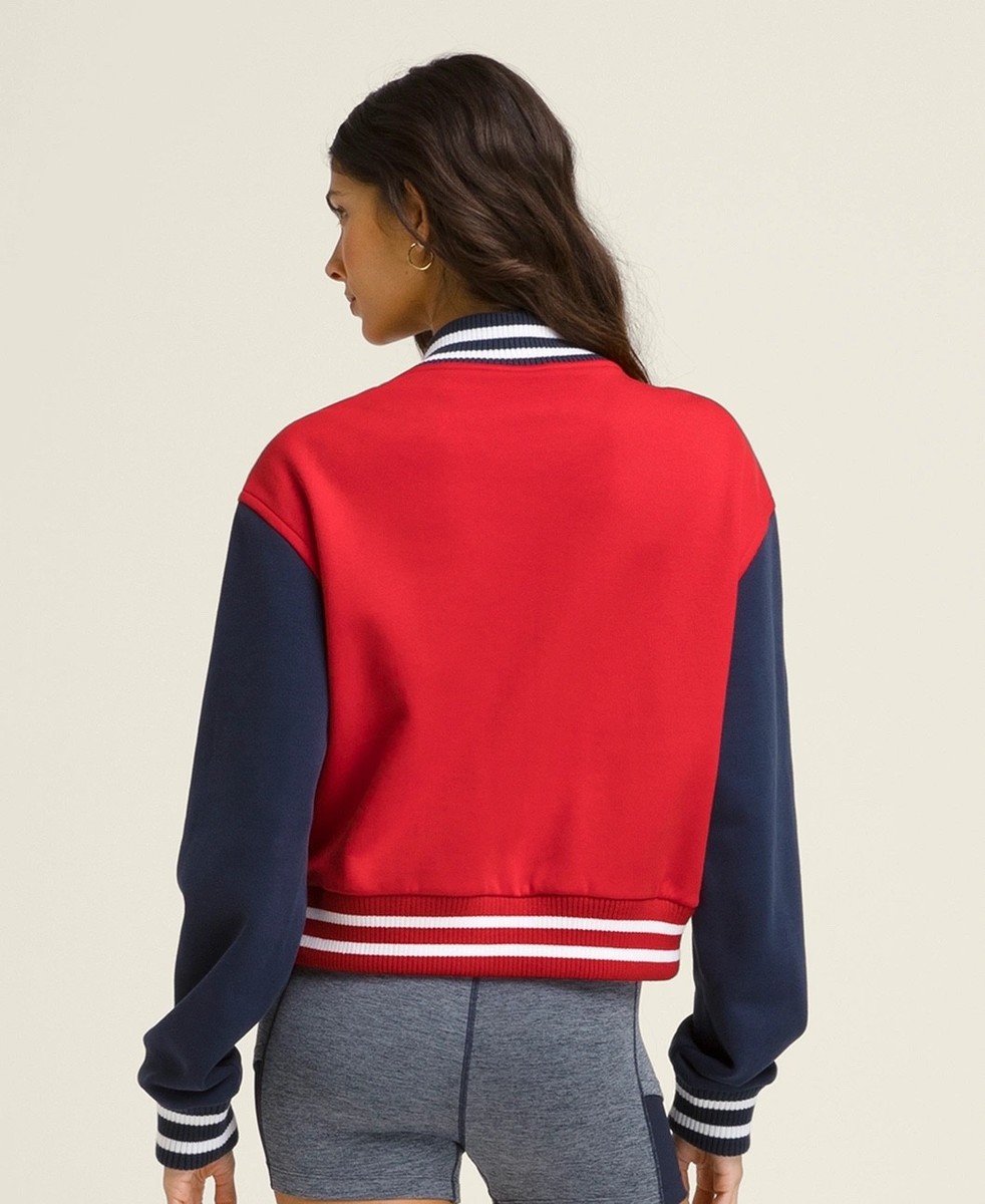 Wilson 半袖ジャケット ネイビー/レッド NWOT Wilson Hudson Bomber Varsity Jacket Red White Blue Snaps Sz