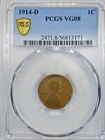 1914-D Lincoln Cent PCGS VG-8 True View Gold Shield