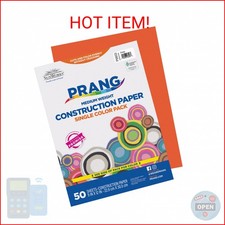 Prang Formerly SunWorks Construction Paper, Orange, 9" x 12", 50 Sheets